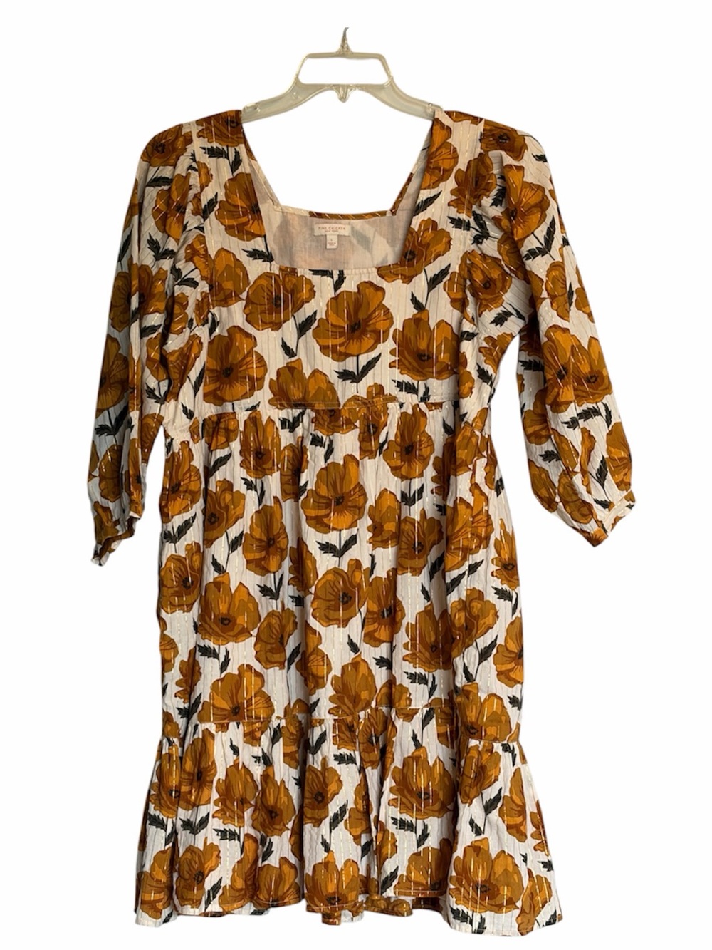 Pink Chicken New York Marigold Melissa Tiered Mini Dress L
